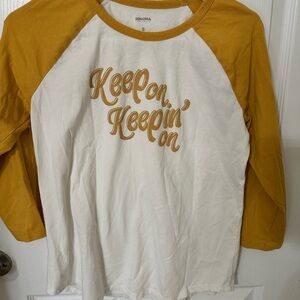 Sonoma Kids Long Sleeve Raglan Tee - White and Gold